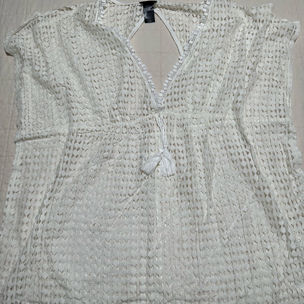 White Crochet Cover-Up Top